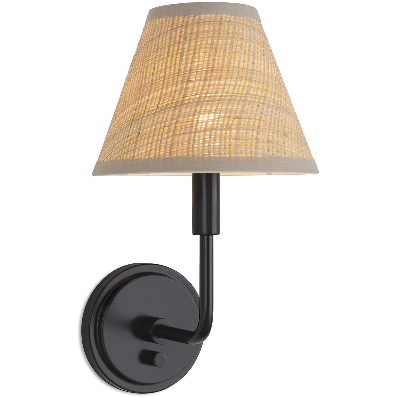 Polly 1 Light 8 inch Blackened Brass Sconce Wall Light in Rattan Shade
