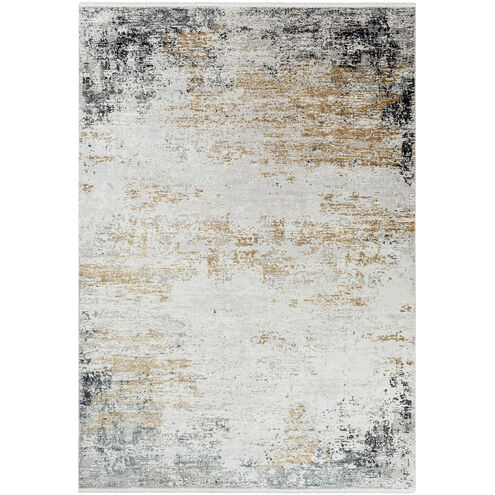 Ulen 168 X 120 inch White/Charcoal/Saffron/Subtle Light Gray Rug, 10ft x 14ft