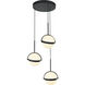 Globo LED 16.25 inch Matte Black Multi-Pendant Ceiling Light