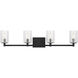 Parker 4 Light 35 inch Midnight Black Wall Bath Fixture Wall Light