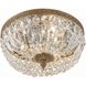 Waltham 3 Light 12 inch Olde Brass Flush Ceiling Light in Clear Hand Cut