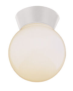 Pershing 1 Light 6 inch White Outdoor Flushmount Lantern 