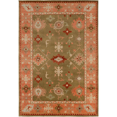 Anastacia 156 X 108 inch Dark Green, Burnt Orange, Tan Rug