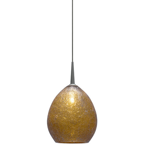 Vibe 1 Light 5.5 inch Chrome Pendant Ceiling Light in Champagne Glass