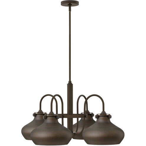 Congress 4 Light 28 inch Oil Rubbed Bronze Chandelier Ceiling Light, Retro Glass