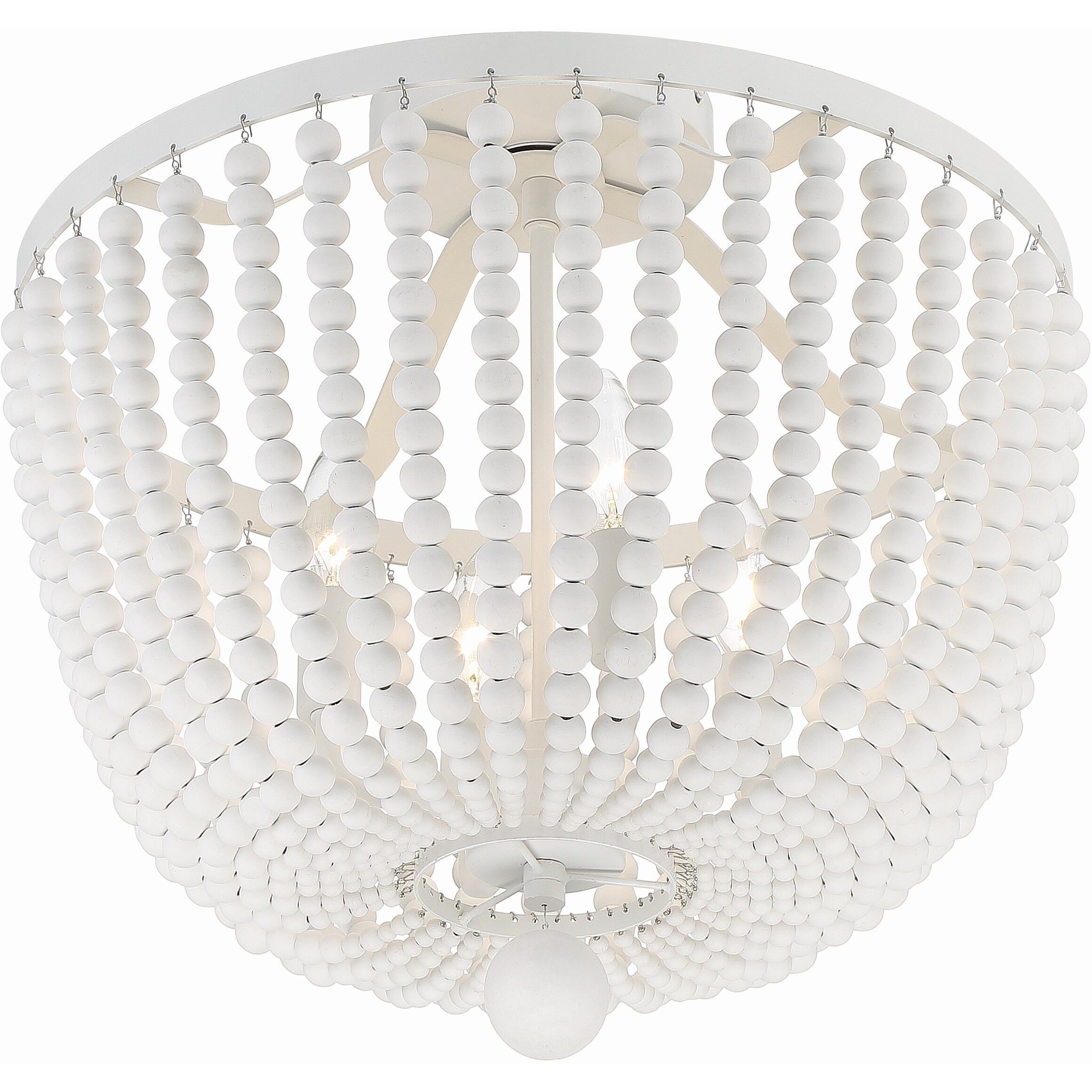 Rylee 4 Light 16.5 inch Matte White Semi Flush Ceiling Light