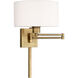 Allison 24 inch 100.00 watt Antique Brass Swing Arm Wall Lamp Wall Light