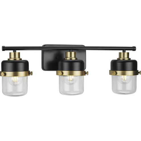 Beckner 3 Light 24.12 inch Matte Black Bath Light Wall Light