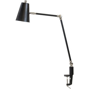 Aria 19 inch 6.20 watt Black and Satin Nickel Clip-On Table Lamp Portable Light