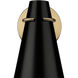 Reeva 1 Light 5.13 inch Modern Brass Wall Sconce Wall Light in Matte Black