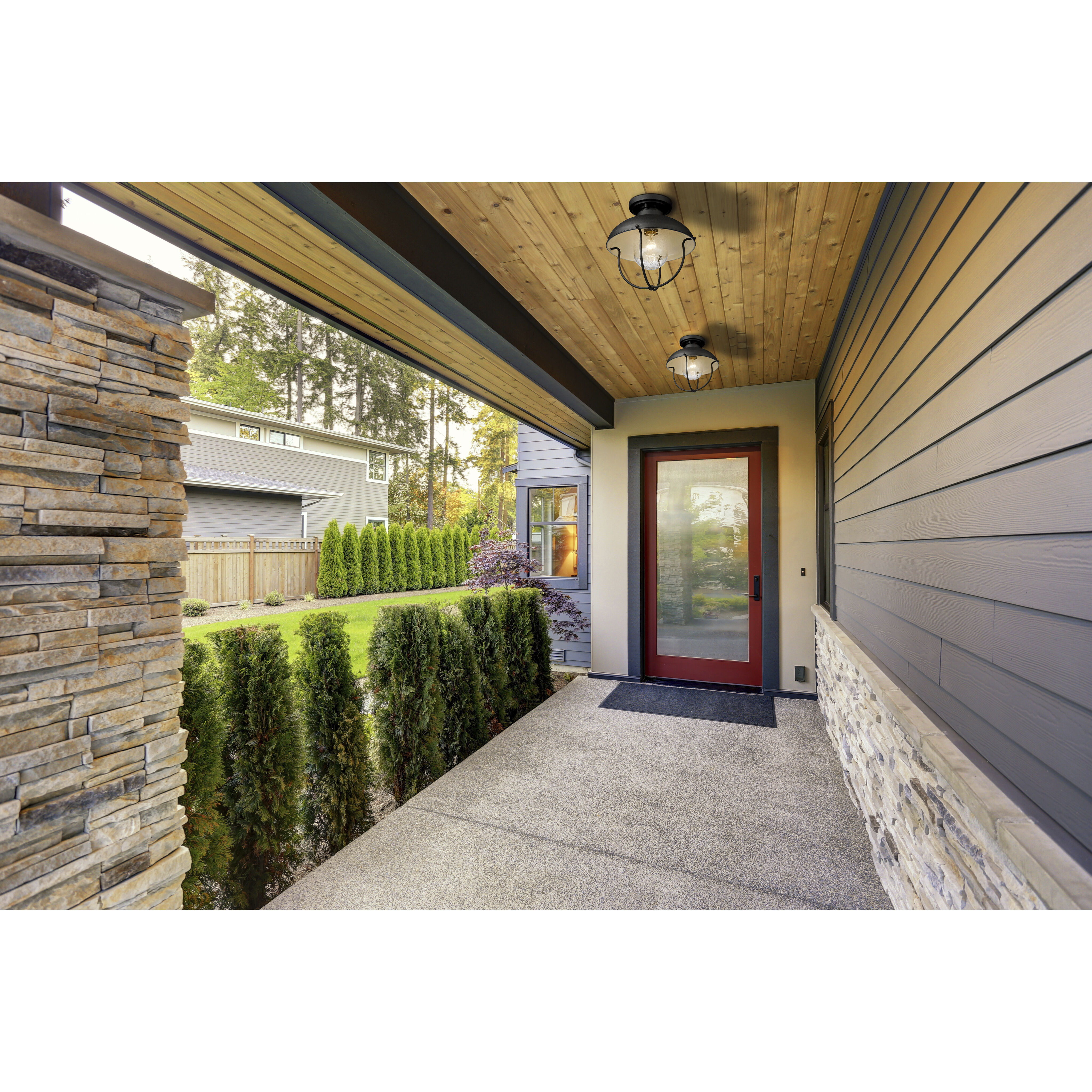 Ansel 1 Light 11 inch Black Outdoor Flush Mount