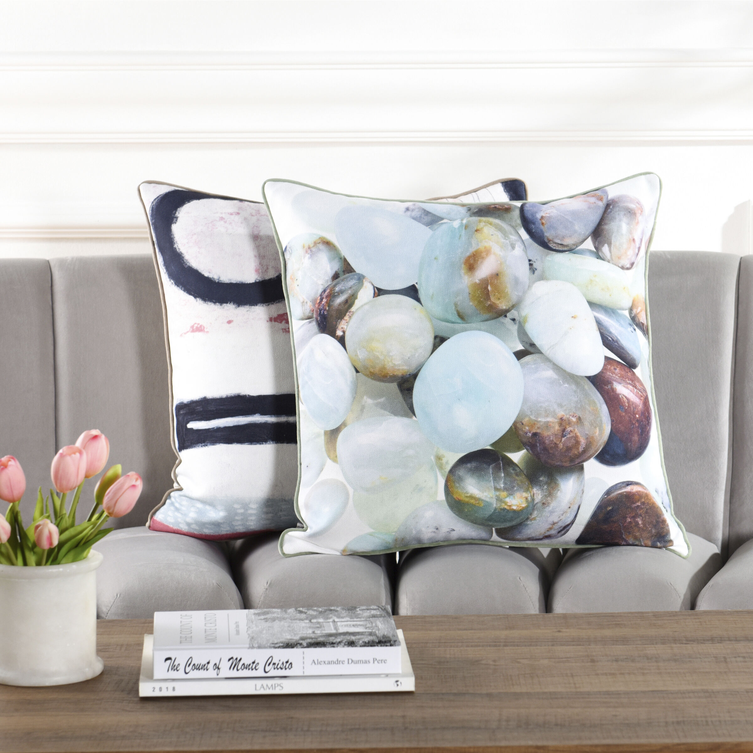 Pebble 24 X 24 inch White Pillow
