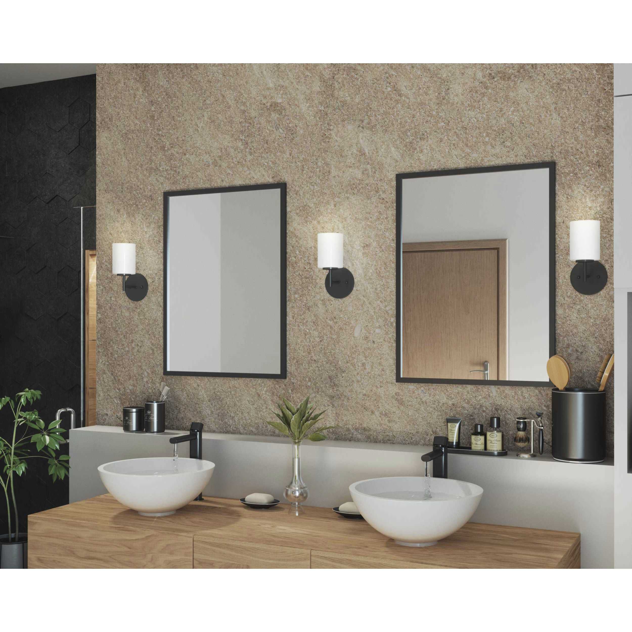 Replay 1 Light 5.13 inch Black Bath Vanity Wall Light