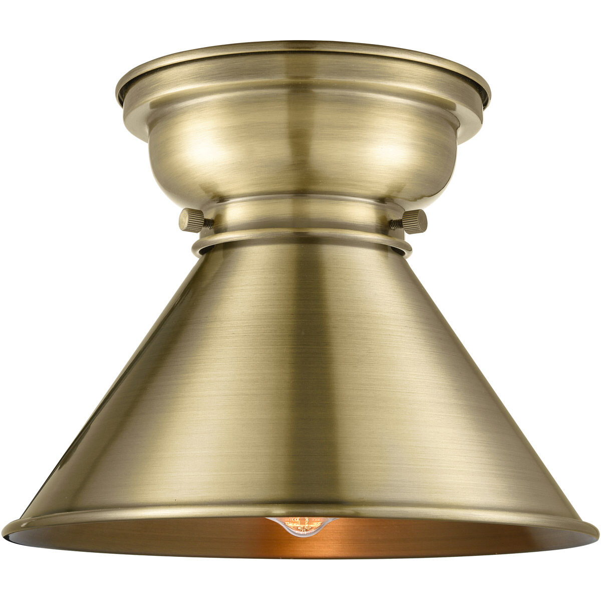 Aditi Briarcliff 1 Light 10 inch Antique Brass Flush Mount Ceiling Light in Incandescent, Aditi