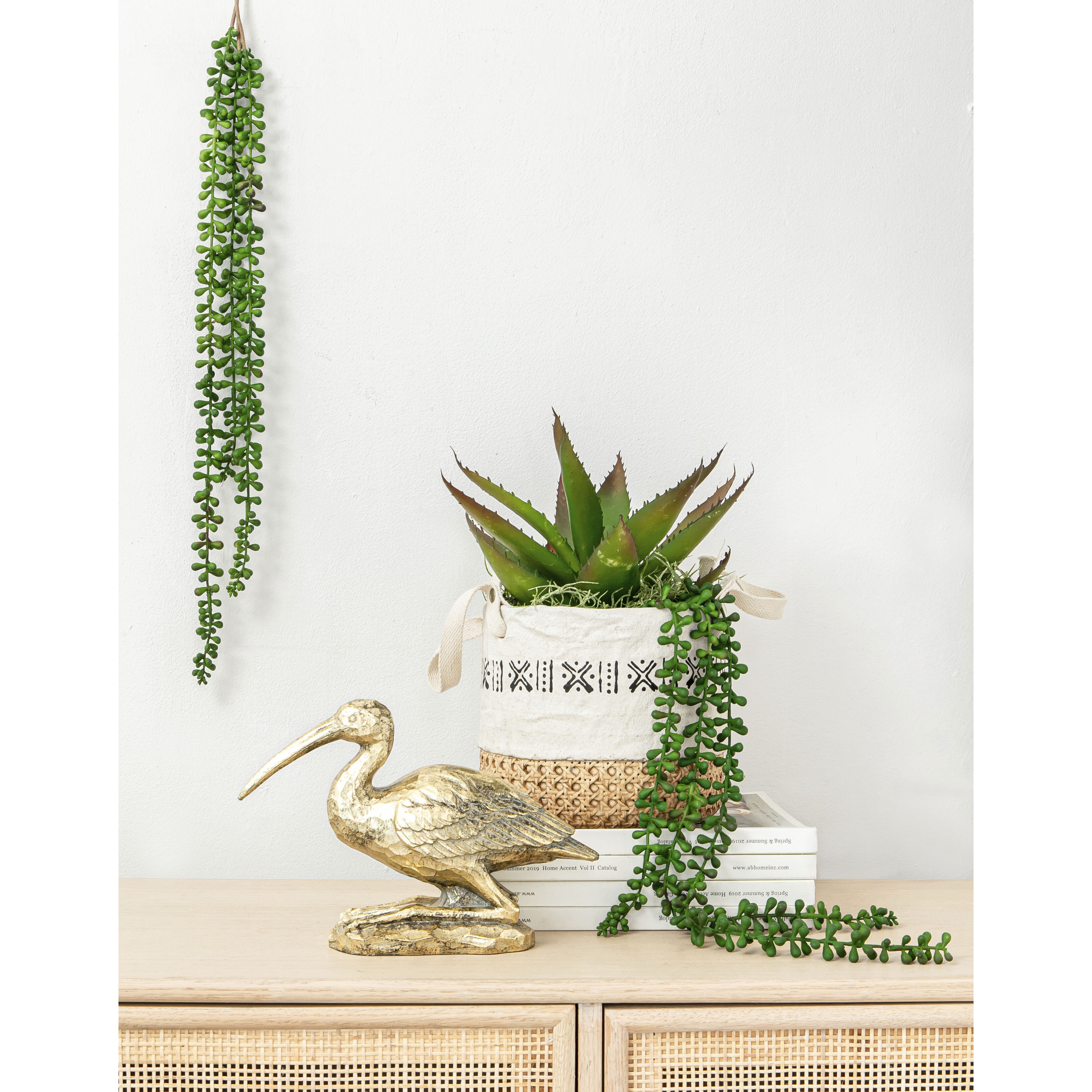 Kneeling Crane Antique Gold Figurine