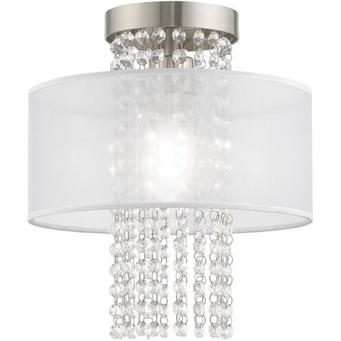 Bella Vista 1 Light 11 inch Brushed Nickel Semi-Flush Mount Ceiling Light