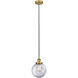 Edison Beacon 1 Light 8 inch Brushed Brass Mini Pendant Ceiling Light