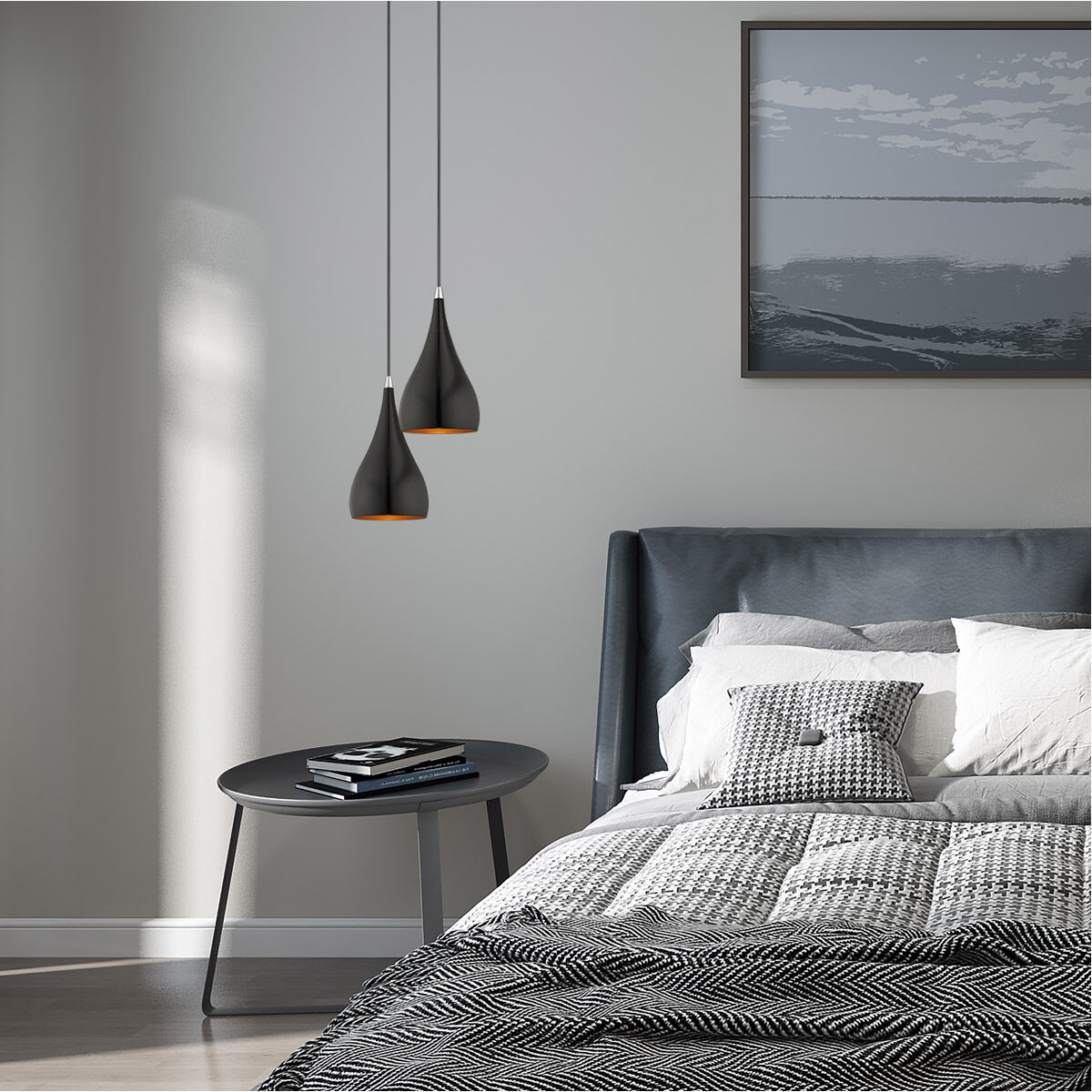 Allison 1 Light 6.25 inch Shiny Black Mini Pendant Ceiling Light