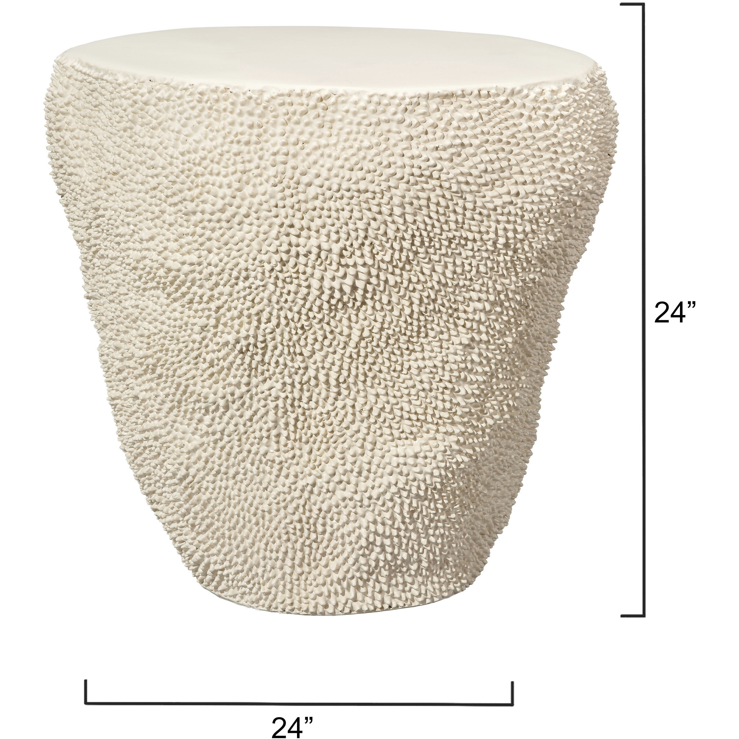 Uni 24 X 24 inch Cream White Side Table, Large