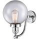 Franklin Restoration Large Beacon LED 8 inch Polished Chrome Sconce Wall Light in Clear Glass, Franklin Restoration