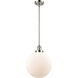 Franklin Restoration Beacon LED 12 inch Polished Nickel Mini Pendant Ceiling Light in Matte White, Franklin Restoration