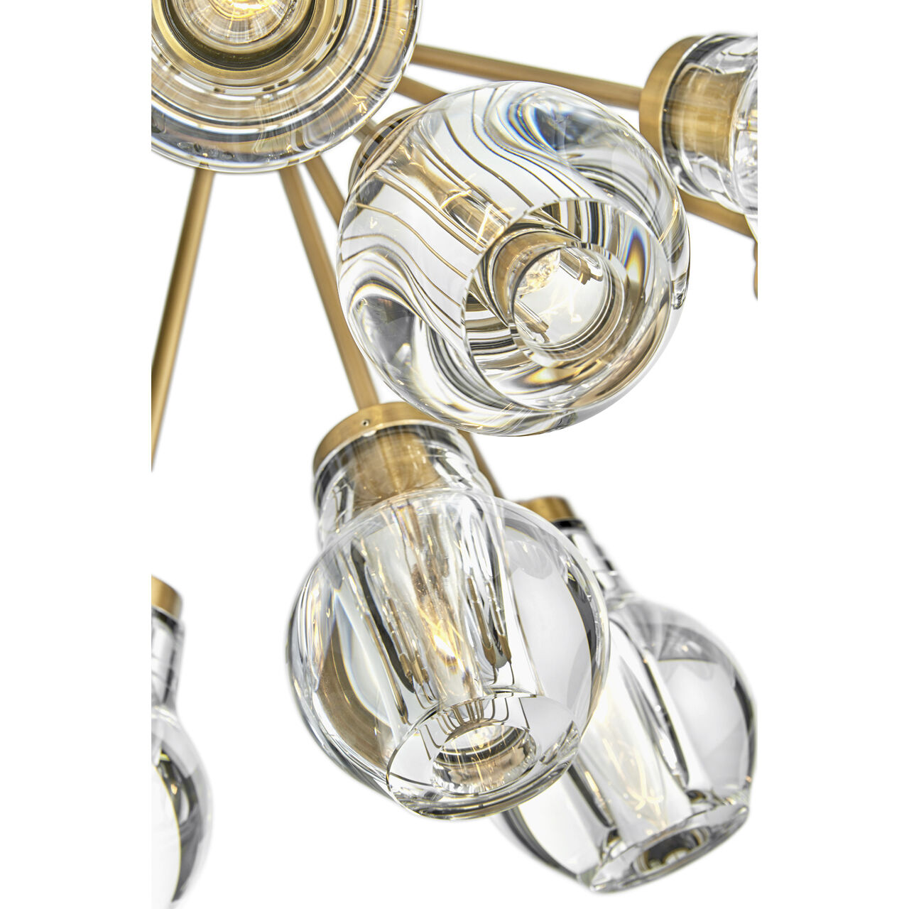 Elise LED 27.25 inch Heritage Brass Chandelier Ceiling Light, Semi-Flush Mount