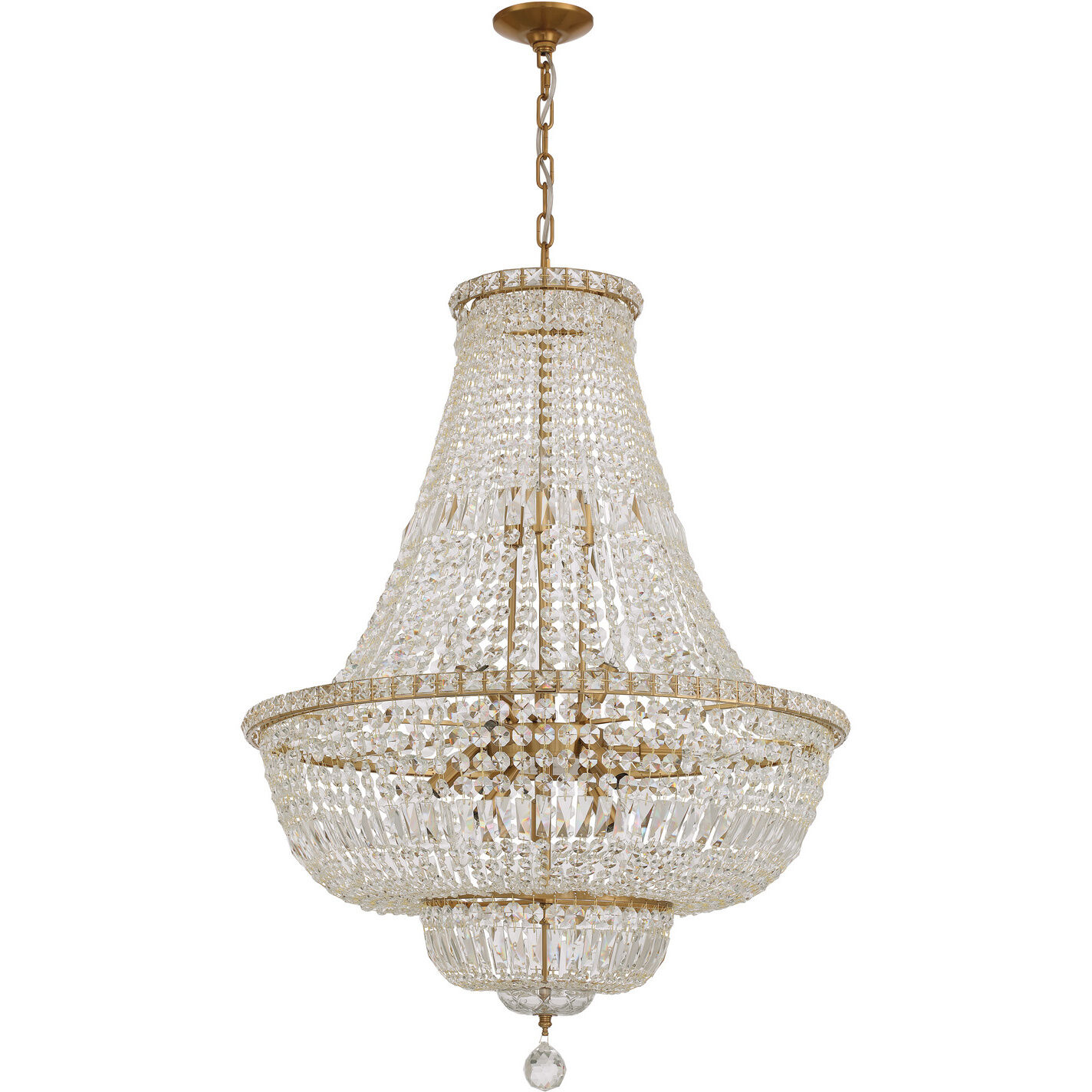 Roslyn 15 Light 28 inch Aged Brass Chandelier Ceiling Light