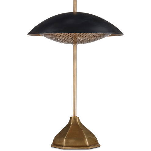 Domville 21 inch 7.00 watt Antique Brass/Black Table Lamp Portable Light
