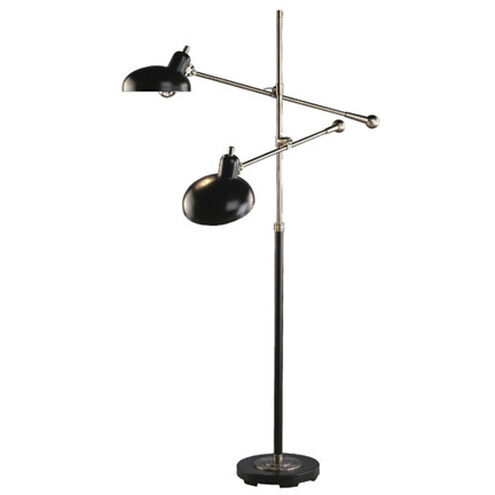 Bruno 57 inch 60 watt Lead Bronze with Ebonized Nickel Floor Lamp Portable Light