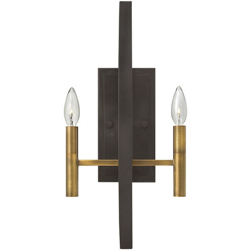 Euclid 2 Light 9.5 inch Spanish Bronze with Heirloom Brass Indoor Wall Sconce Wall Light