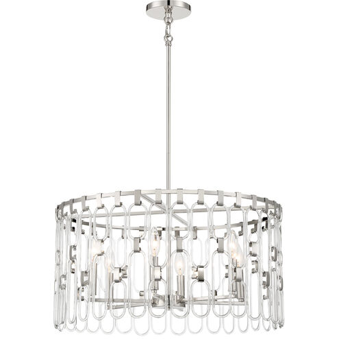 Charming 6 Light 24.13 inch Polished Nickel Pendant Ceiling Light