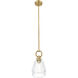 Downtown Urban Hudson 1 Light 5.88 inch Brushed Brass Mini Pendant Ceiling Light