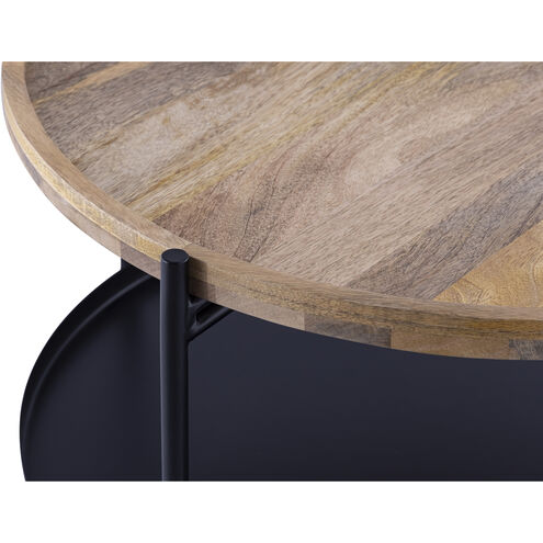 Calin 31.5 X 31.5 inch Black with Natural Wood Coffee Table