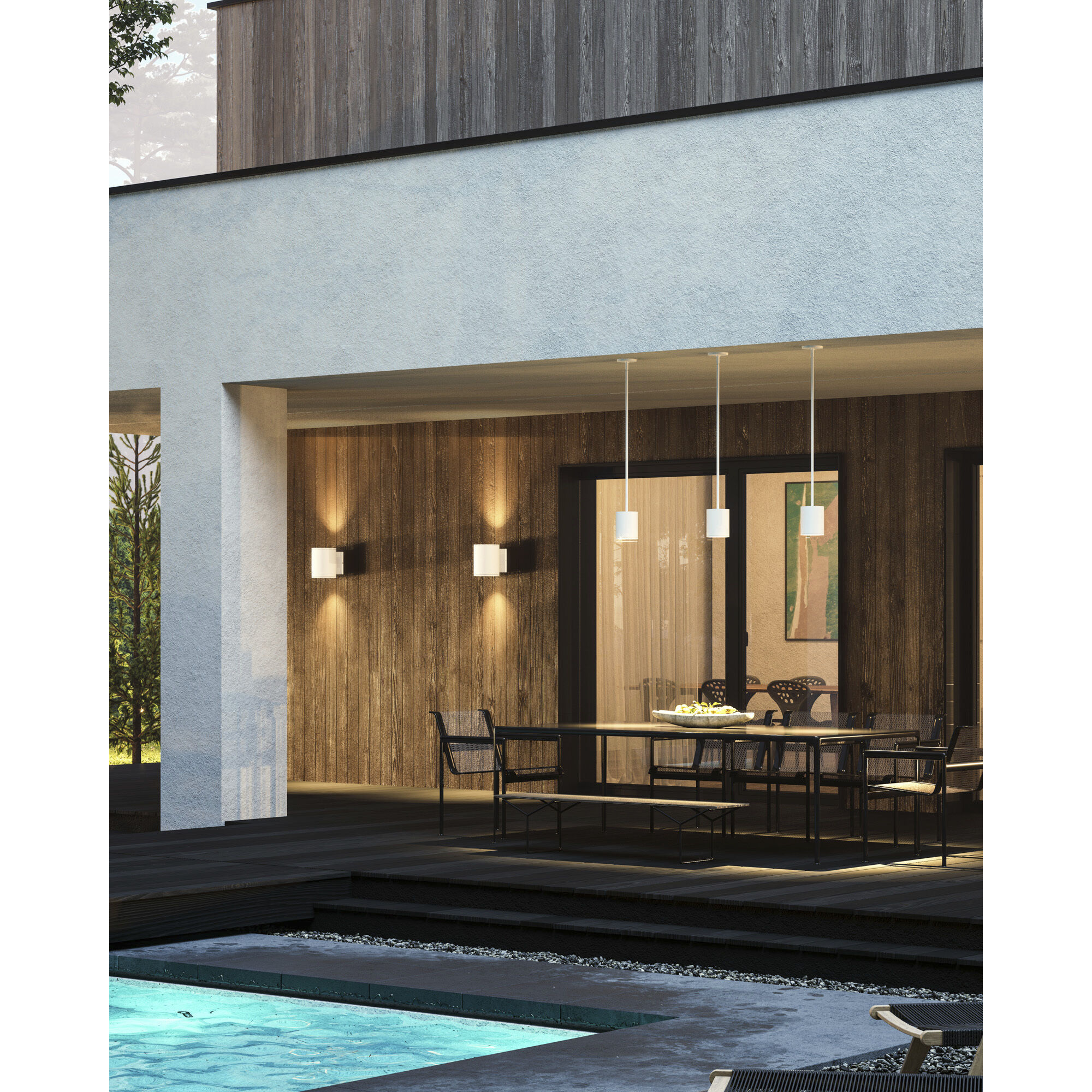 Nordic LED 6 inch White Exterior Wall Light