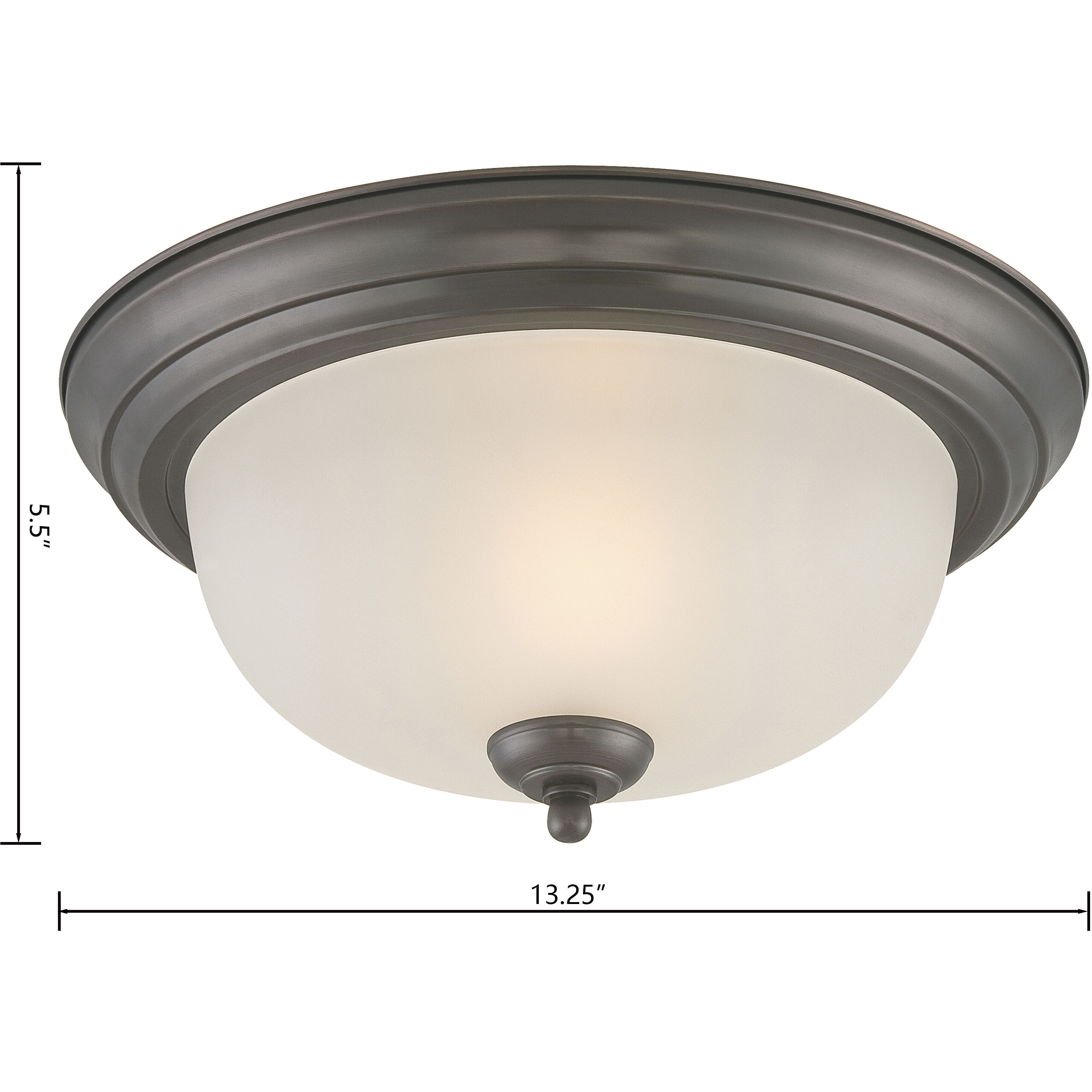 Pendenza 2 Light 13.25 inch Oiled Bronze Flush Mount Ceiling Light