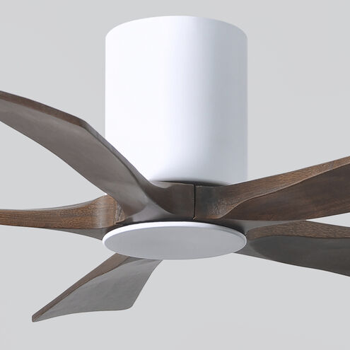 Atlas Irene-5HLK 42 inch Gloss White with Walnut Tone Blades Ceiling Mount Paddle Fan, Flush Mounted