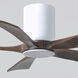 Atlas Irene-5HLK 42 inch Gloss White with Walnut Tone Blades Ceiling Mount Paddle Fan, Flush Mounted