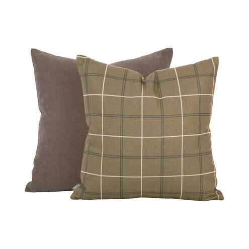 Square 20 inch Oxford Moss Pillow, with Down Insert