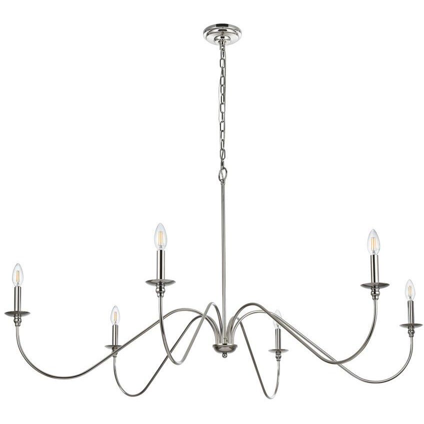Rohan 6 Light 54 inch Polished Nickel Chandelier Ceiling Light