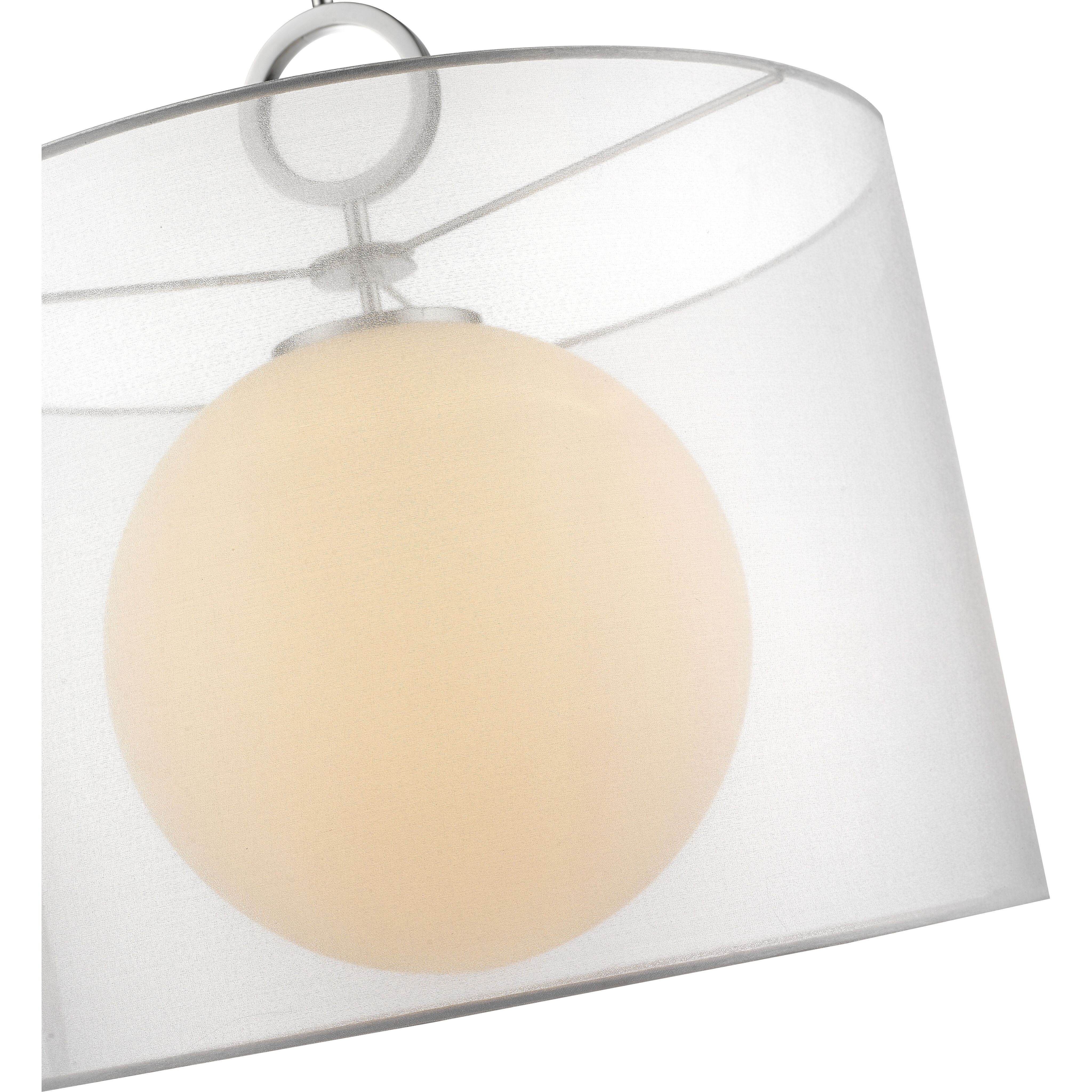 Arosia 1 Light 20 inch Chrome Pendant Ceiling Light in 9, White Fabric