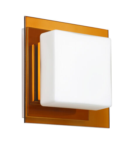 Alex 1 Light 6 inch Chrome ADA Mini Sconce Wall Light in Halogen, Opal/Armagnac Glass