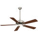 Contractor Plus 52 inch Brushed Nickel/Dark Walnut with Medium Maple/Dark Walnut Blades Ceiling Fan