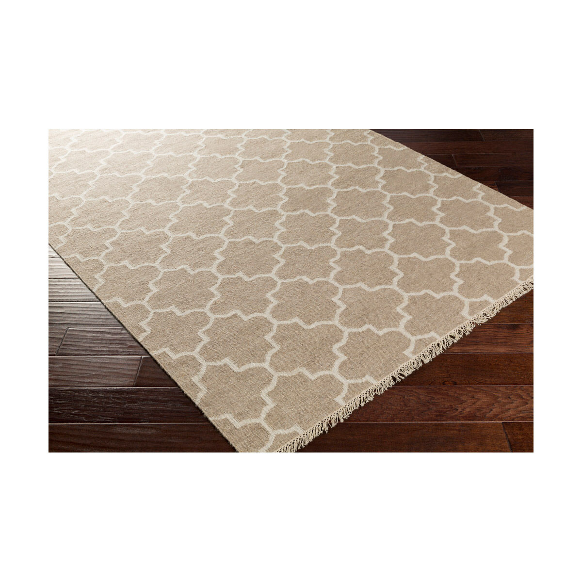 Isle 63 X 39 inch Neutral and Neutral Area Rug, Viscose and Wool