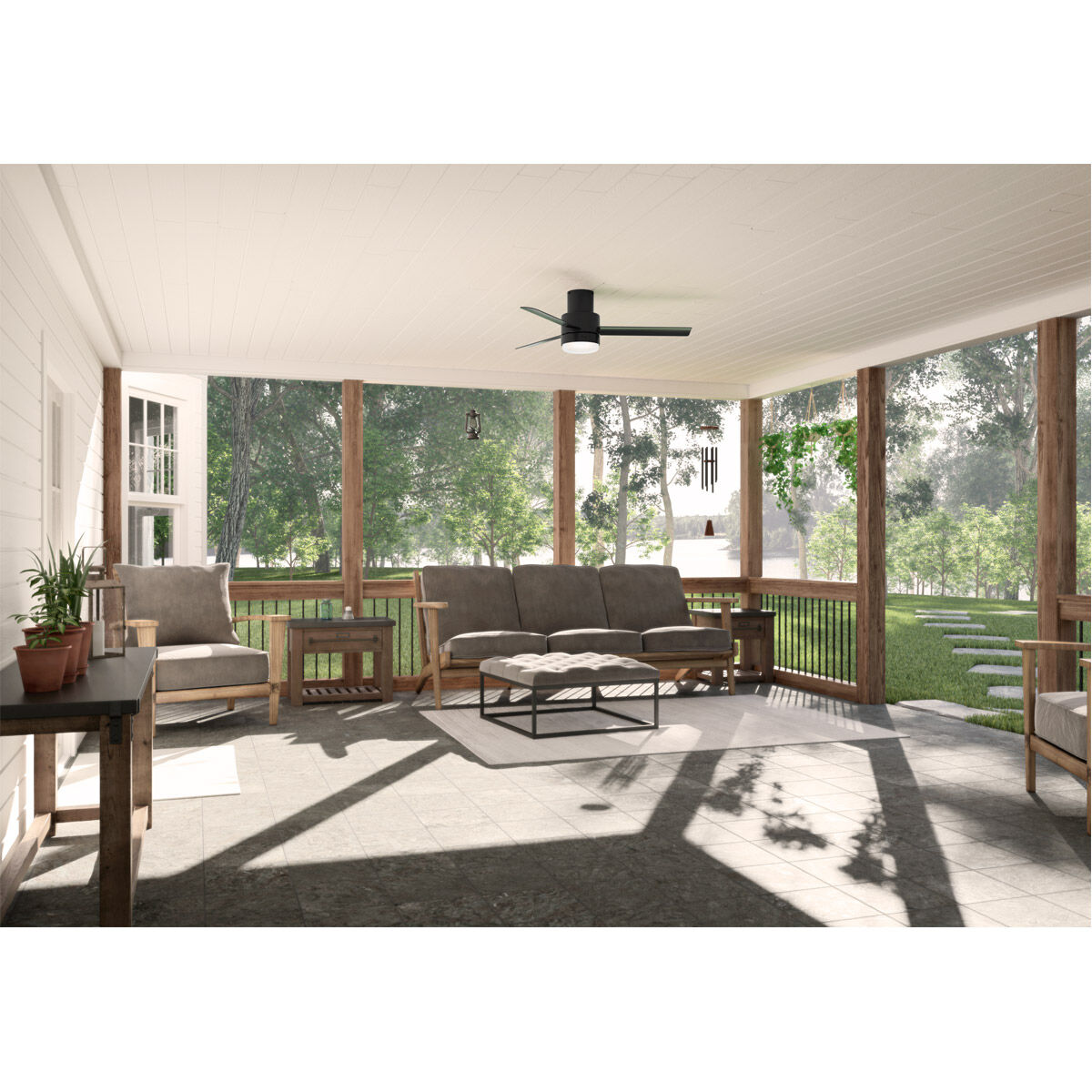 Gilmour 52 inch Matte Black Outdoor Ceiling Fan