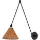 Wicker 1 Light 10 inch Matte Black Wall Mount Wall Light