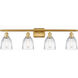 Ballston Brookfield LED 36 inch Satin Gold Bath Vanity Light Wall Light in Clear Glass, Ballston
