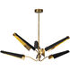 Osorio LED 46.13 inch Matte Black and Vintage Brass Chandelier Ceiling Light