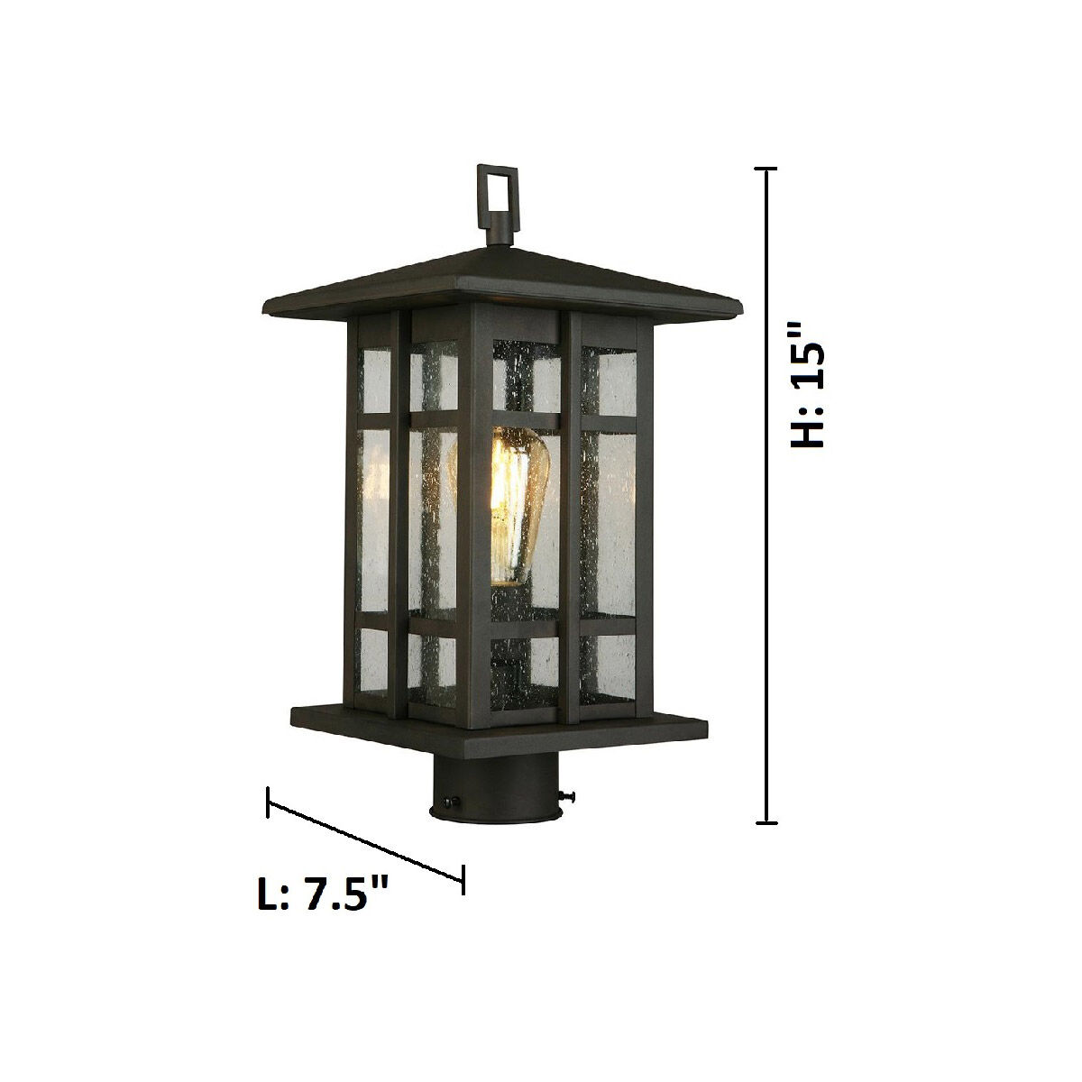 Arlington Creek 1 Light 15 inch Matte Bronze Outdoor Post lantern