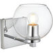 Juelz 1 Light 6 inch Chrome Bath Sconce Wall Light
