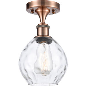 Ballston Small Waverly LED 6 inch Antique Copper Semi-Flush Mount Ceiling Light, Ballston